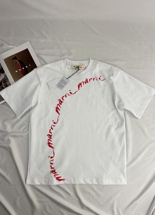 ❤️ белая футболка с надписью marni размер s-m1 фото