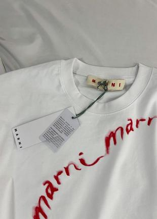 ❤️ белая футболка с надписью marni размер s-m5 фото