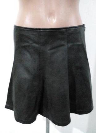 Юбка восьмиклинка из натуральной кожи