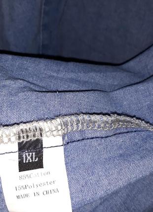Рубашка удлиненная джинсовая платье xl размер 50 / 16 с длинным рукавом новая9 фото
