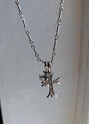 Цепочка подвеска chrome hearts silver brilliant