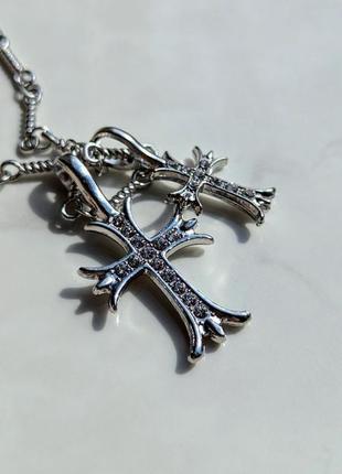 Цепочка подвеска chrome hearts silver brilliant
