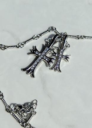 Цепочка подвеска chrome hearts silver brilliant