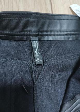 Кожаные брюки stradivarius5 фото