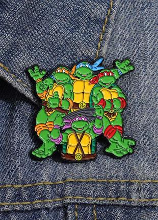 Черепашки ниндзя значок teenage mutant hero turtles pin tmht брошка ninja turtles донателло микеланджело леонардо рафаэль ретро