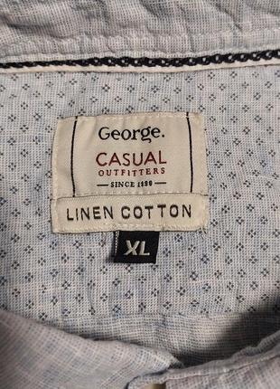 Качественная стильная брендовая рубашка из льна george casual6 фото