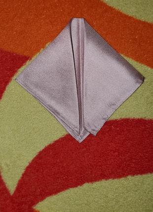 Шелковый платок паше нагрудный карманный пудровый1 фото