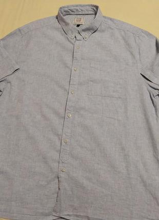 Качественная стильная брендовая рубашка из льна george casual3 фото