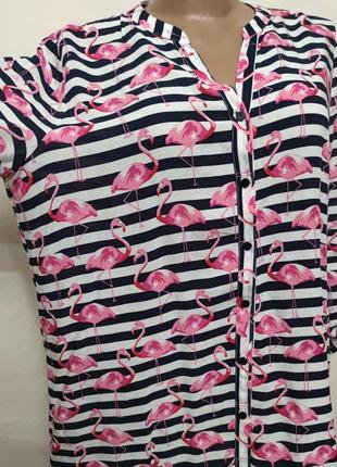 Milano italy рубашка принт фламинго /9869/2 фото