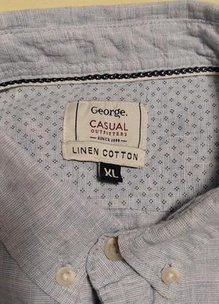 Качественная стильная брендовая рубашка из льна george casual2 фото
