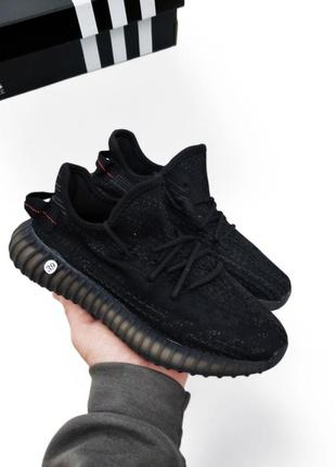 Жіночі кросівки adidas yeezy boost 350 v2 чорні кеди весняні літні демісезонні низькі текстильні сітка легкі відмінна якість адідас ізі буст7 фото