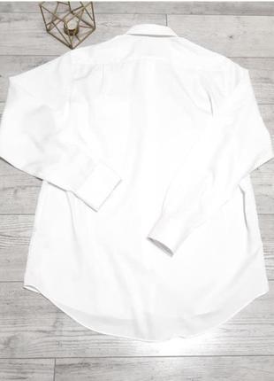 Сорочка рубашка чоловіча біла довгий рукав р 48 бренд "marks&spencer"8 фото