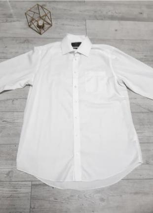 Сорочка рубашка чоловіча біла довгий рукав р 48 бренд "marks&spencer"2 фото