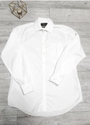 Сорочка рубашка чоловіча біла довгий рукав р 48 бренд "marks&spencer"1 фото