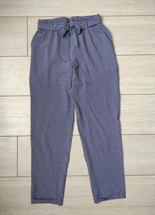 Лёгкие брюки, штаны на резинке , мом, с подворотом