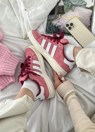 Женские кроссовки adidas campus pink1 фото