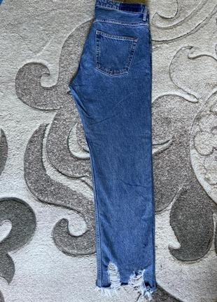 Синие джинсы h&amp;m с необработанным низом3 фото