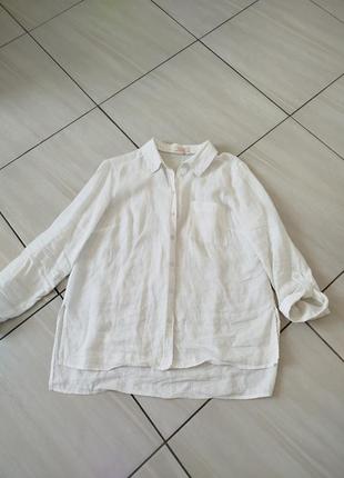 Льняная белая рубашка f&amp;f2 фото