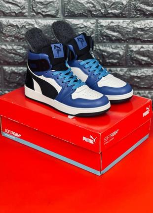 Мужские кроссовки puma синие кожаные кроссовки пума