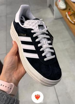 Кроссовки adidas gazelle bold black1 фото