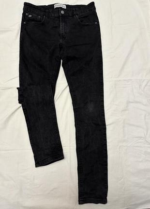 Pull & bear черные женские коттоновые джинсы, джинсы super skinny, зауженные обтягивающие брюки, размер s/m/l