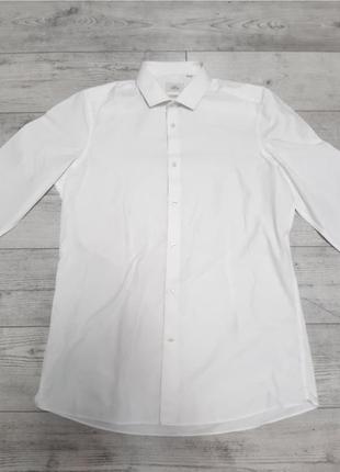 Рубашка мужская белая длинный рукав р 46-48 бренд "next"2 фото