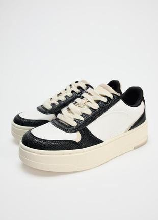 Кеды женские черные белые zara new