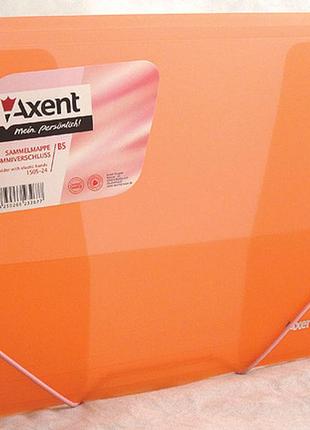 Папка на резинках axent в5 красная прозрачная 1505-24-а