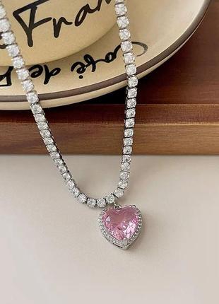 Кулон ожерелье с сердечком