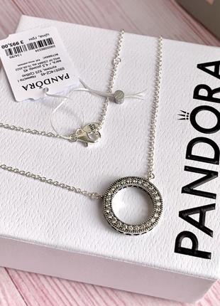 Ожерелье пандора серебро 925 кулон pandora цепочка «светящийся круг» ожерелье подвеска колье оригинальный кулон пандора новый бирка пломба5 фото