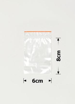 Пакети прозорі пакувальні із застібкою zip-lock 6х8см (упаковка 100 шт)