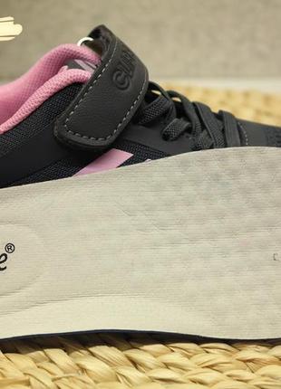 Сlibee клиби текстильні кросівки кроссовки сірі з рожевим в школу6 фото