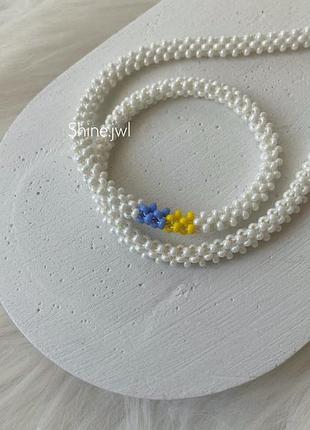 Чокер из бисера патриотический