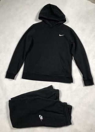 Черный коттоновый спортивный костюм nike