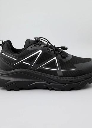 Стильные надежные влагостойкие термо кроссовки с мембраной черные мужские осенние, весна-осень, демисезон