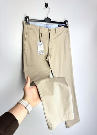 Polo ralph lauren  стрейчеві чіно штани у відтінку бежевого. цупкий матеріал. stretch slim fit.3 фото