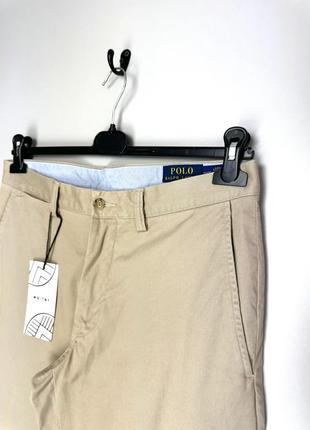 Polo ralph lauren стрейчевые чино брюки в оттенке бежевого. плотный материал. stretch slim fit.2 фото
