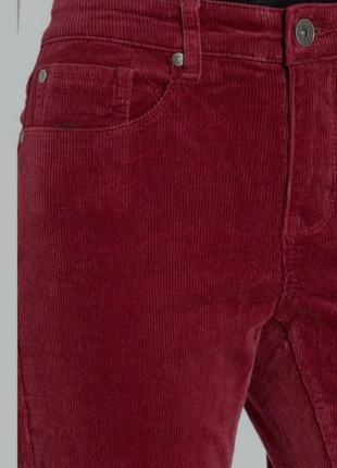 Яркие вельветовые стрейчевые джинсы с высокой посадкой большого размера4 фото