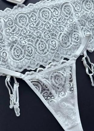 Женский кружевной пояс для чулок и трусики