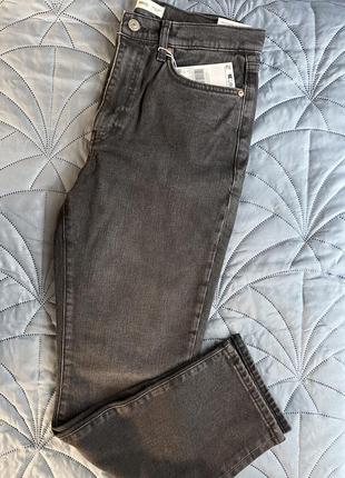 Джинсы mango slim черно серые