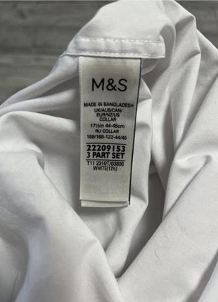 Рубашка мужская белая длинный рукав р 50-52 бренд "marks&spencer"8 фото