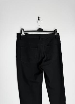 Zara стрейчевая модель брюк. в глубоко черном цвете.4 фото