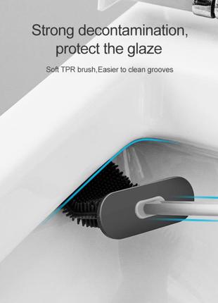 Силіконовий йоржик для чищення унітазу (блакитний, зелений, білий)