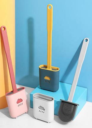 Силіконовий йоржик для чищення унітазу (блакитний, зелений, білий)