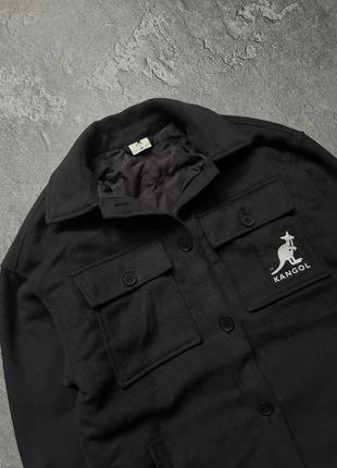 Kangol &amp; hm темно серая порога рубашка шубка пальто куртка овершот overshirt женская2 фото