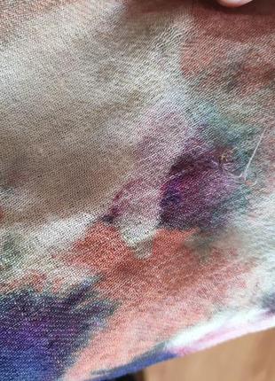 Просто невероятный палантин акварельные цветы из шерсти и шелка бренд ombre london8 фото