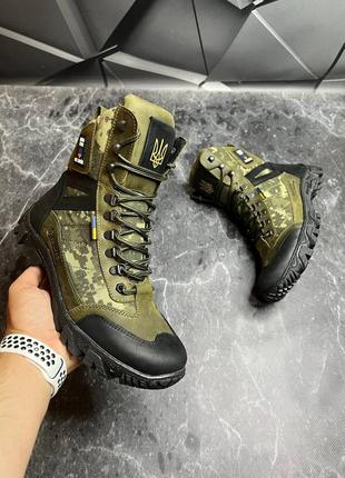 Берцы кожаные тактические пиксель хаки м14 мембрана gore-tex! берці тактичнi демісезон! розміри 40-46! осінь-зима!