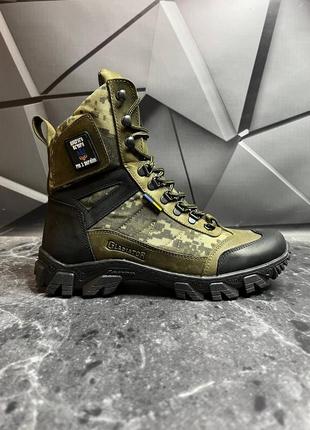 Берцы кожаные тактические пиксель хаки м14 мембрана gore-tex! берцы тактични...