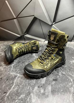 Берцы кожаные тактические пиксель хаки м14 мембрана gore-tex! берцы тактични...