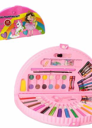 Детский набор для творчества и рисования mk 3918-2 в чемодане единорог с девочкой